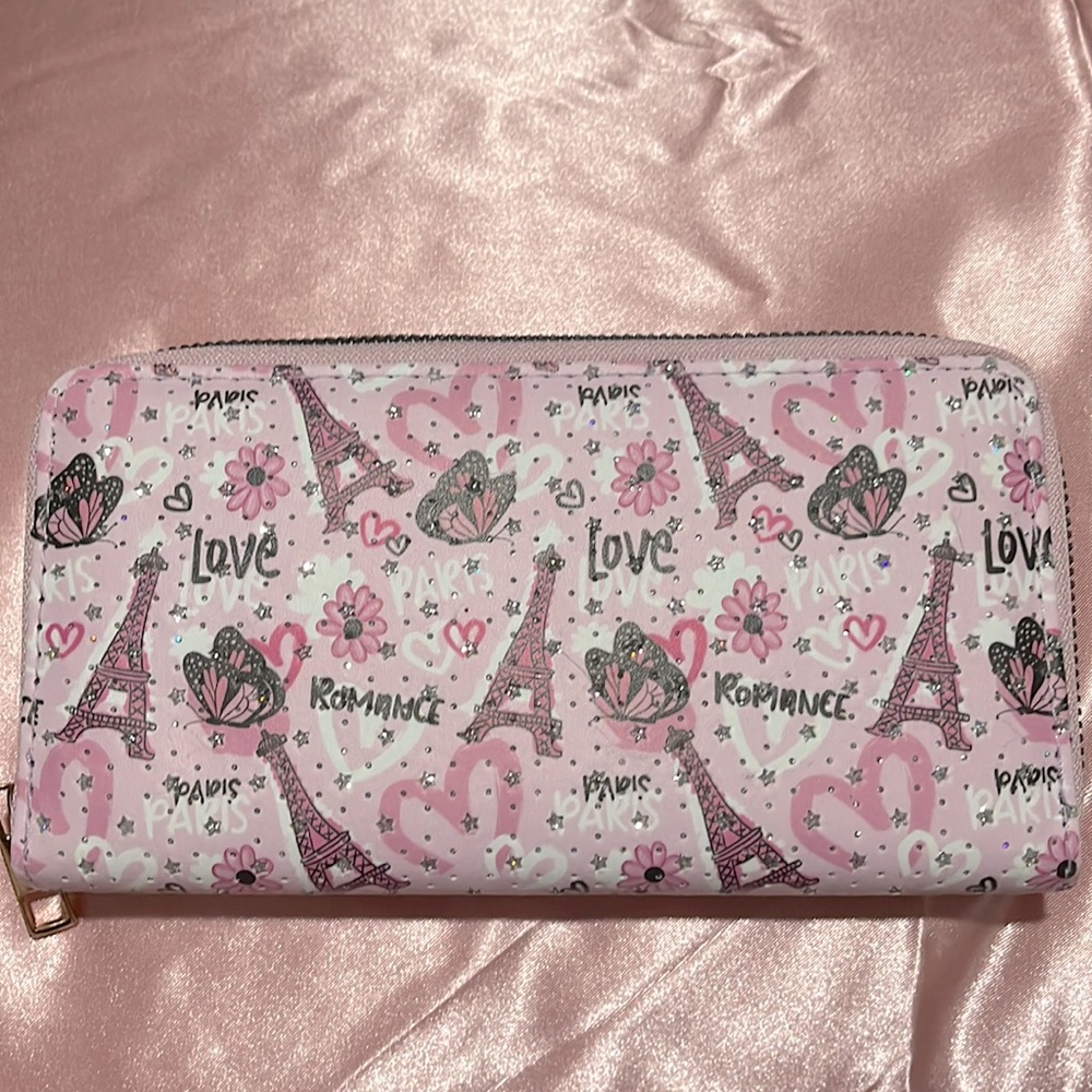 Baby Pink Multi-Colored Paris Wallet 💕🎀
